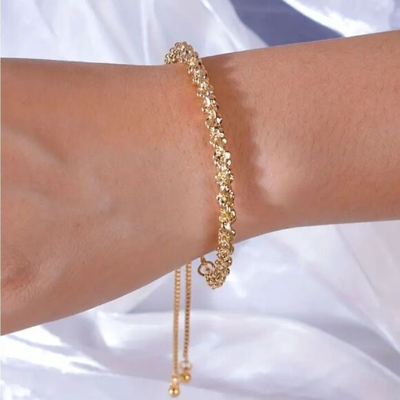 14K Gold Plated Knotted Chain Bracelet - Picture 7 of 7